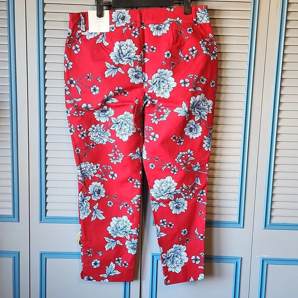 Roz & Ali Red Floral Pants - Picture 8 of 14